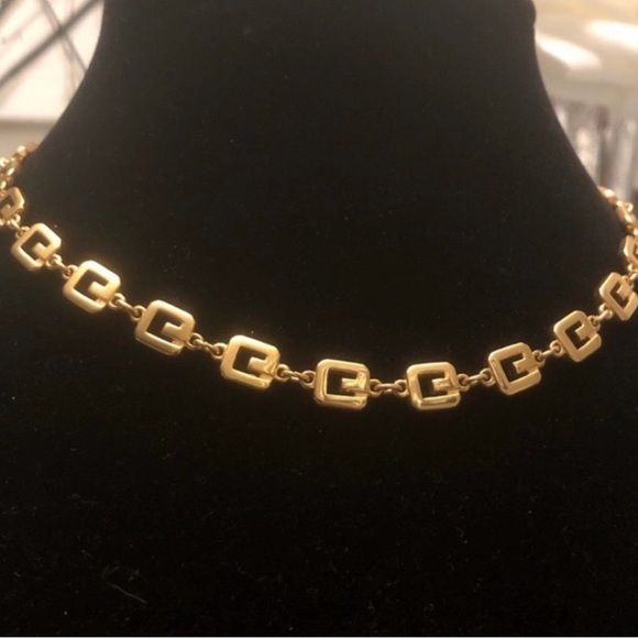 SET Givenchy gold tone G logo necklace & bracelet matching SET, stamped - EUC - Picture 11 of 11